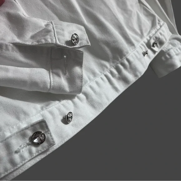 Vintage Christine Alexander White Rhinestone Studded Jean Jacket - Picture 10 of 10